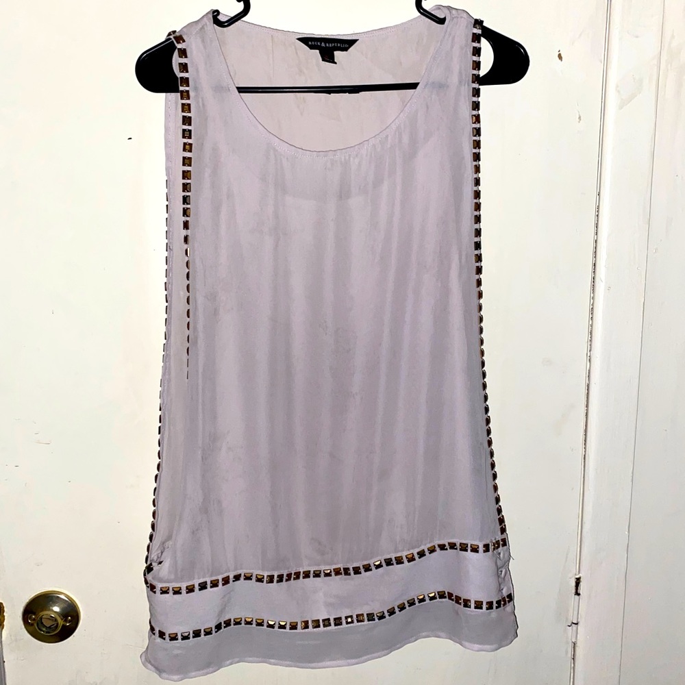 Rock republic studded shirt nude color